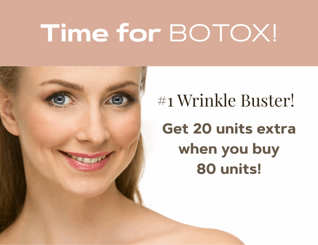 Time for botox! Get 20 units extra when you buy 80 units.